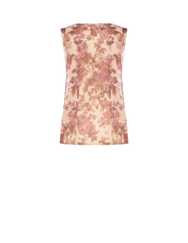 Top ample trapèze en georgette fleurie avec gouttes de lurex Rinascimento