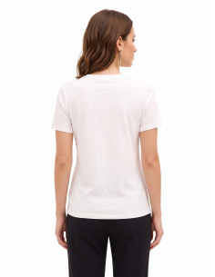 T-shirt regular en coton avec imprimé géométrique et détails laminés Rinascimento 2