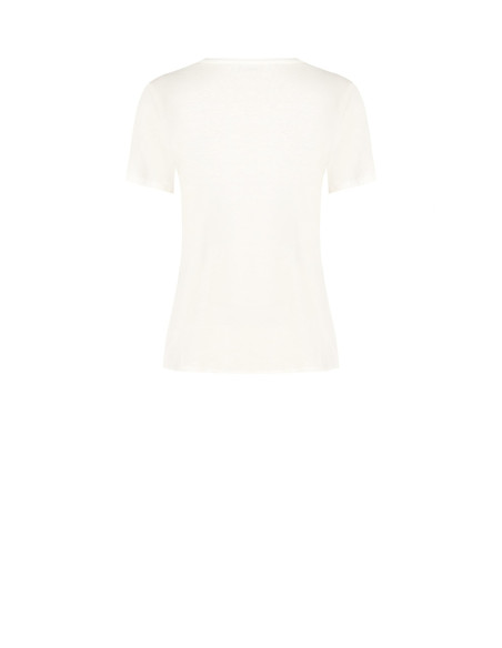 T-shirt regular en coton avec imprimé géométrique et détails laminés Rinascimento