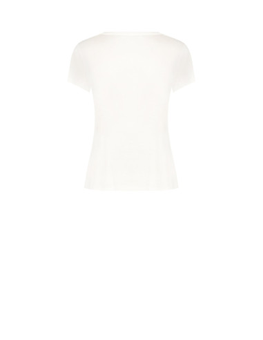T-Shirt regular en coton avec imprimé cœur floqué à motif léopard Rinascimento