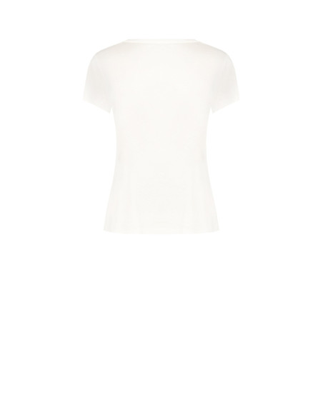T-Shirt regular en coton avec imprimé cœur floqué à motif léopard Rinascimento