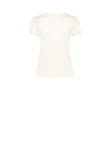 T-shirt regular en coton mélangé avec inscription slogan et strass Rinascimento