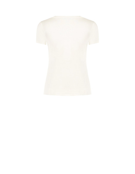 Regular T-shirt van katoenmix met sloganprint en strassversiering Rinascimento
