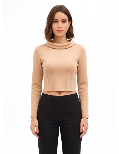 Pull court en néoprène léger avec poignets de chemise Rinascimento