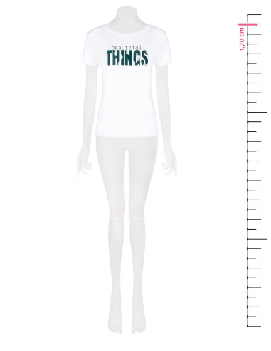 T-shirt regular en mélange de coton avec slogan imprimé et strass Rinascimento