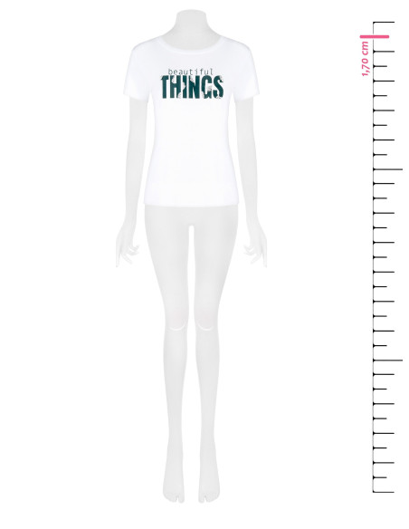 T-shirt regular en mélange de coton avec slogan imprimé et strass Rinascimento