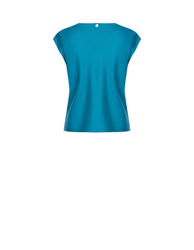 Vloeiende satijnen blouse met V-hals Rinascimento