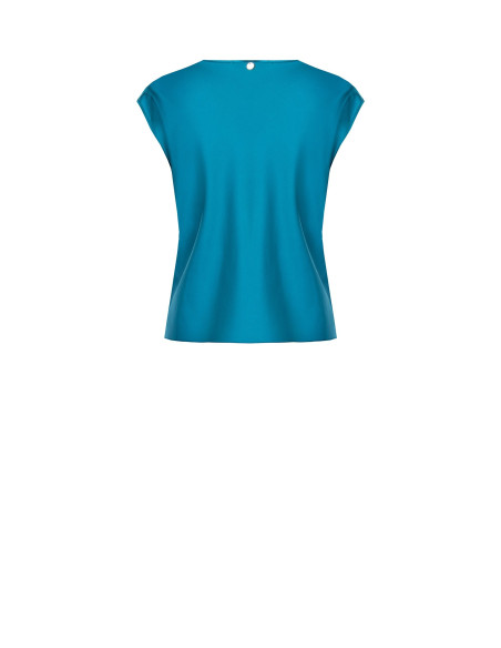 Blouse fluide en satin à col en V Rinascimento