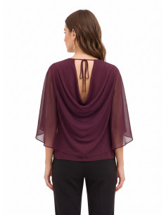 Blouse fluide en georgette avec cape intégrée Rinascimento 2