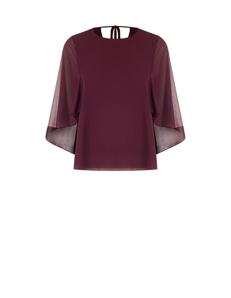 Blouse fluide en georgette avec cape intégrée Rinascimento