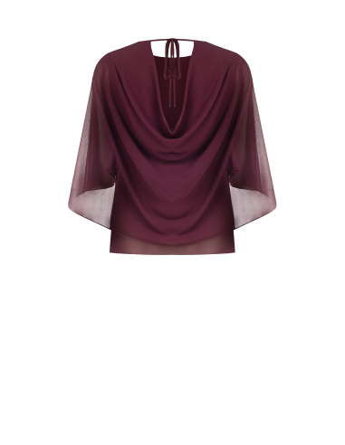 Blouse fluide en georgette avec cape intégrée Rinascimento