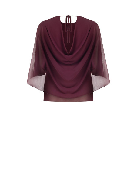 Blouse fluide en georgette avec cape intégrée Rinascimento