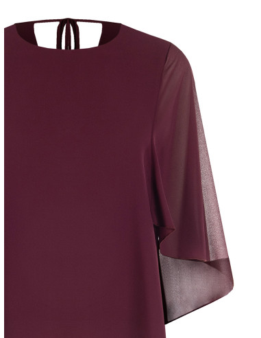 Vloeiende georgetteblouse met geïntegreerde cape Rinascimento