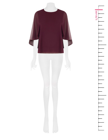 Blouse fluide en georgette avec cape intégrée Rinascimento