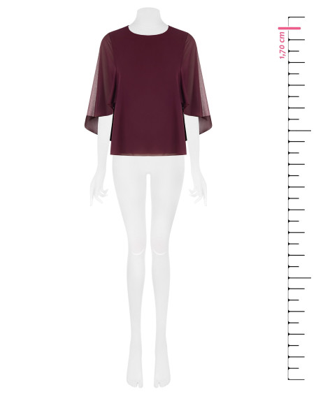 Blouse fluide en georgette avec cape intégrée Rinascimento