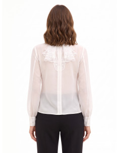 Transparante georgetteblouse met kanten ruches Rinascimento 2