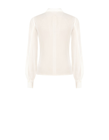 Chemisier transparent en georgette avec volant en dentelle Rinascimento