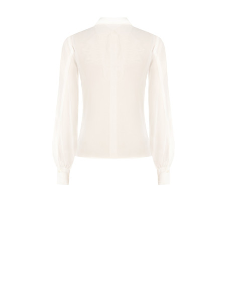 Chemisier transparent en georgette avec volant en dentelle Rinascimento