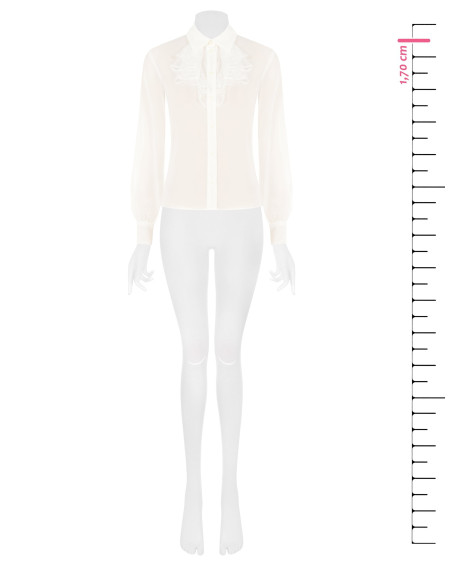 Chemisier transparent en georgette avec volant en dentelle Rinascimento