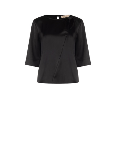 Blouse ample en satin avec découpe et fronces sur une épaule Rinascimento