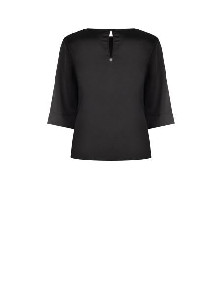 Blouse ample en satin avec découpe et fronces sur une épaule Rinascimento
