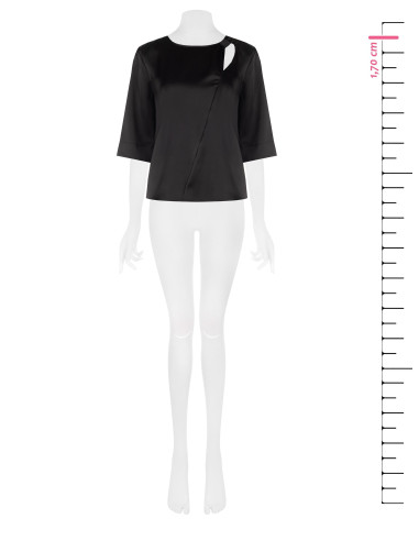 Blouse ample en satin avec découpe et fronces sur une épaule Rinascimento