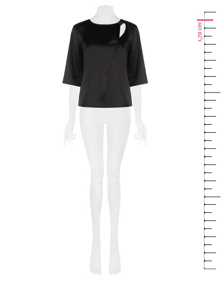 Blouse ample en satin avec découpe et fronces sur une épaule Rinascimento
