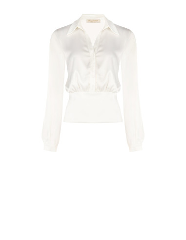 Blouse en satin avec encolure en V et boutons assortis Rinascimento