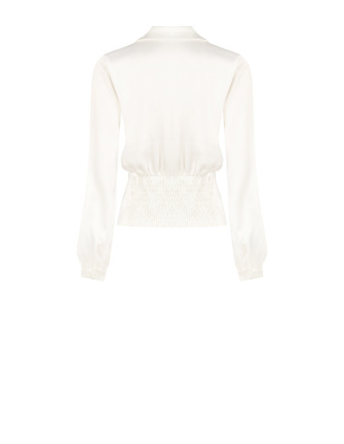 Blouse en satin avec encolure en V et boutons assortis Rinascimento