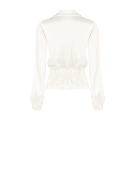 Blouse en satin avec encolure en V et boutons assortis Rinascimento