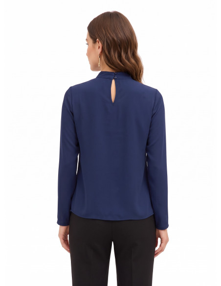 Blouse fluide en georgette avec plis sur le devant Rinascimento