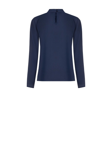 Vloeiende georgetteblouse met plooien aan de voorkant Rinascimento