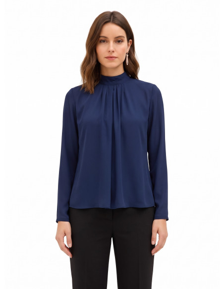 Blouse fluide en georgette avec plis sur le devant Rinascimento
