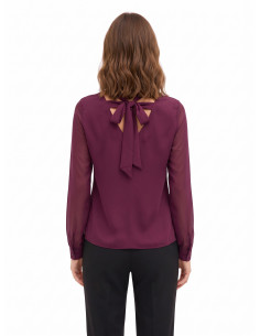 Blouse fluide à manches longues en satin Rinascimento 2