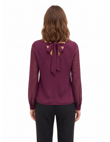 Blouse fluide à manches longues en satin Rinascimento