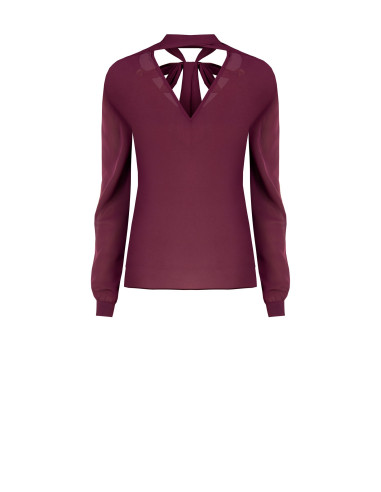 Vloeiende satijnen blouse met lange mouwen Rinascimento