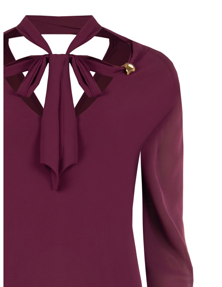 Vloeiende satijnen blouse met lange mouwen Rinascimento