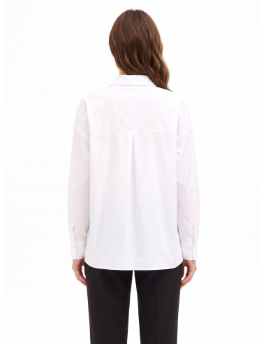 Chemise oversize en coton avec boutons dissimulés et strass Rinascimento