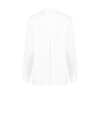 Chemise oversize en coton avec boutons dissimulés et strass Rinascimento