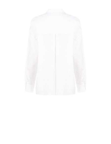 Chemise oversize en coton avec boutons dissimulés et strass Rinascimento