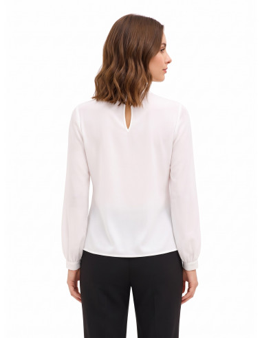 Georgette blouse met drapering en kettingdetail Rinascimento