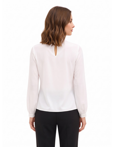 Blouse en georgette avec drapé et détail chaîne Rinascimento