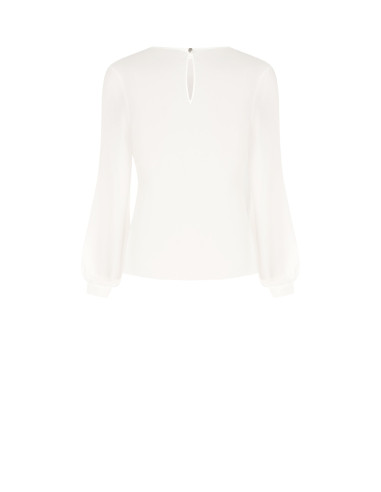 Georgette blouse met drapering en kettingdetail Rinascimento