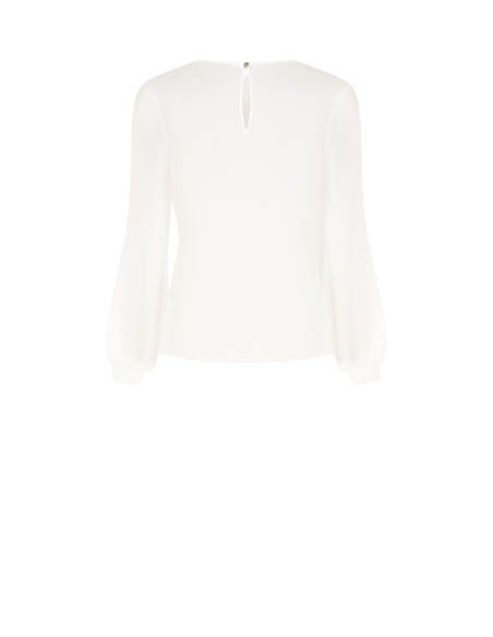 Blouse en georgette avec drapé et détail chaîne Rinascimento