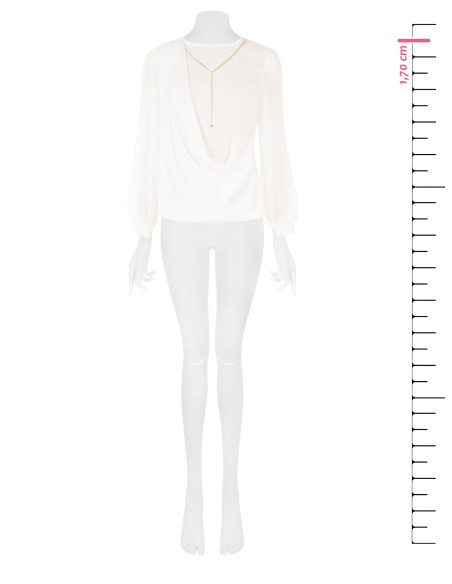 Blouse en georgette avec drapé et détail chaîne Rinascimento