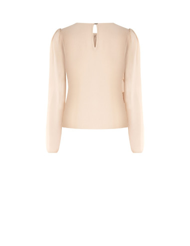 Blouse en georgette à volants superposés avec broche décorative Rinascimento