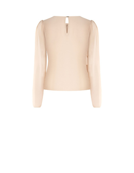 Blouse en georgette à volants superposés avec broche décorative Rinascimento