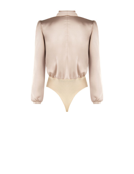 Body ample en satin avec décolleté en V croisé et nœud Rinascimento
