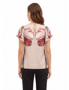 Blouse à maxi fleurs et manches volantées Rinascimento 2