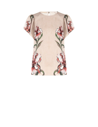 Blouse à maxi fleurs et manches volantées Rinascimento